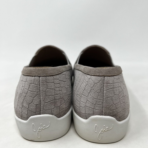 Joie Shoe Slides Huxley Gray Croc Pattern Leather Sneaker Comfort Size 37.5 EUR - Picture 5 of 11